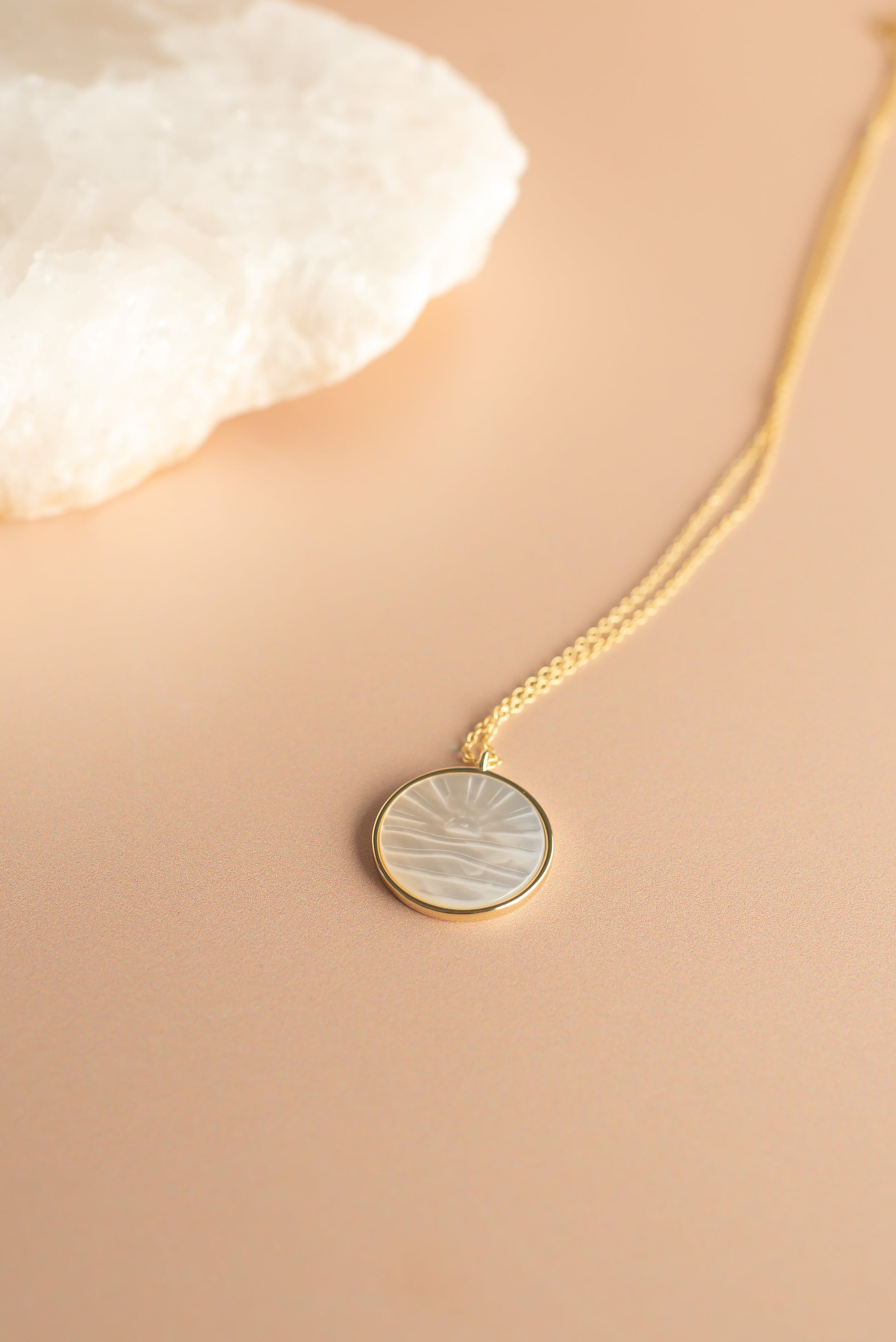 Sunset Mother of Pearl Pendant Necklace