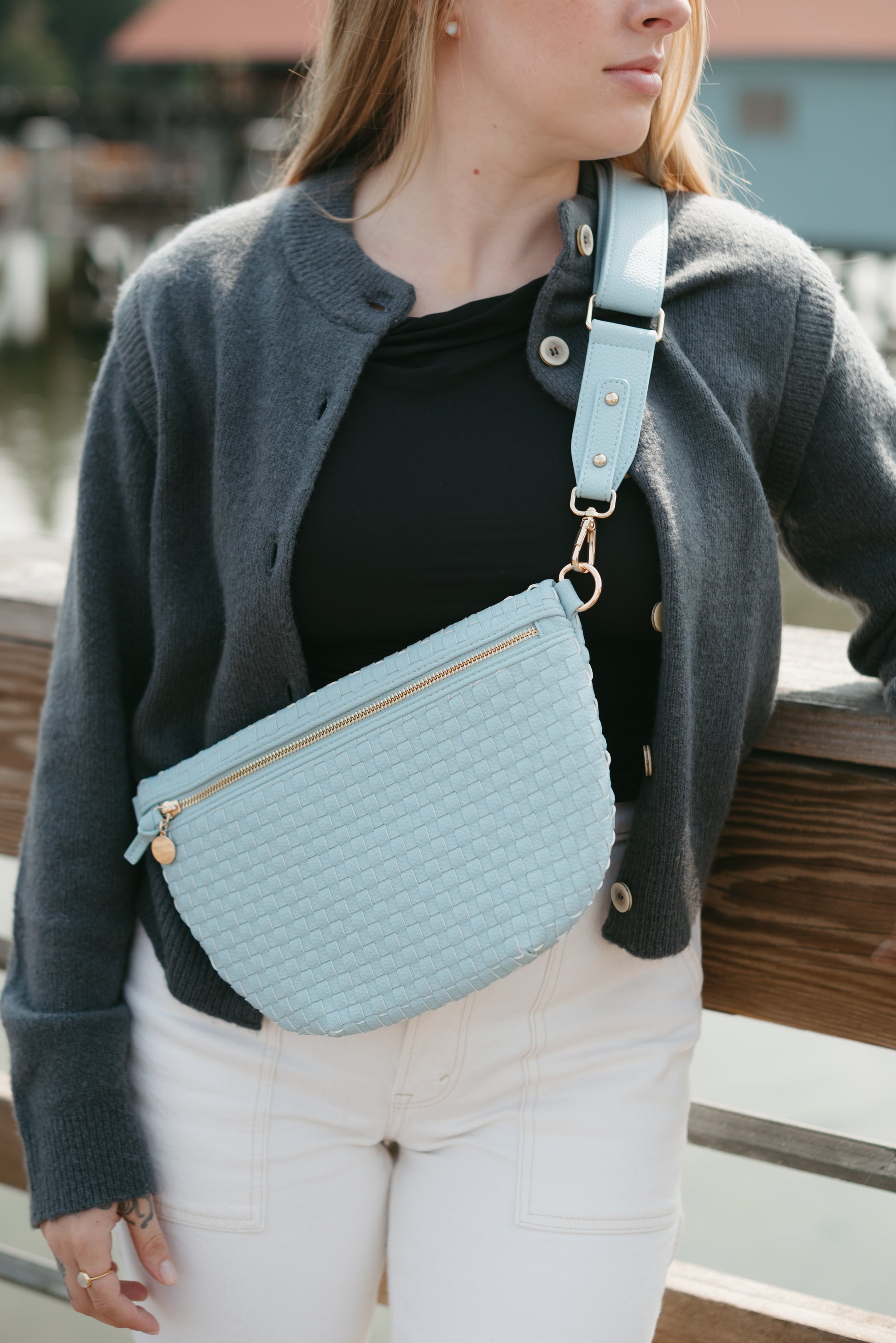 Lumi Woven Crossbody Bag