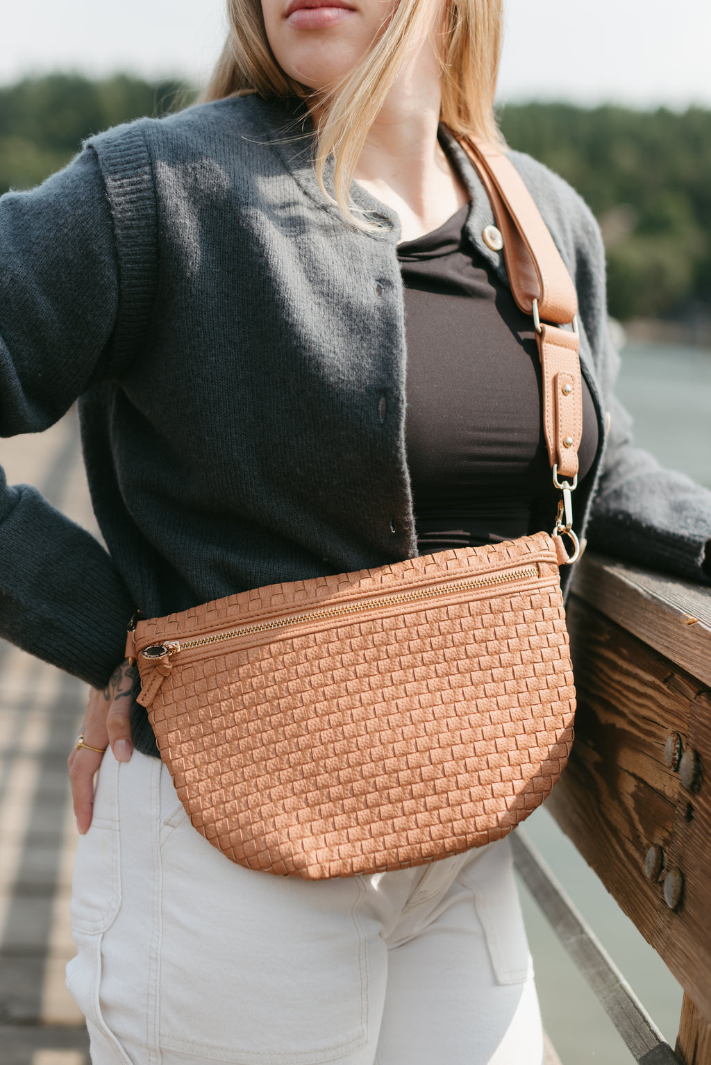 Lumi Woven Crossbody Bag
