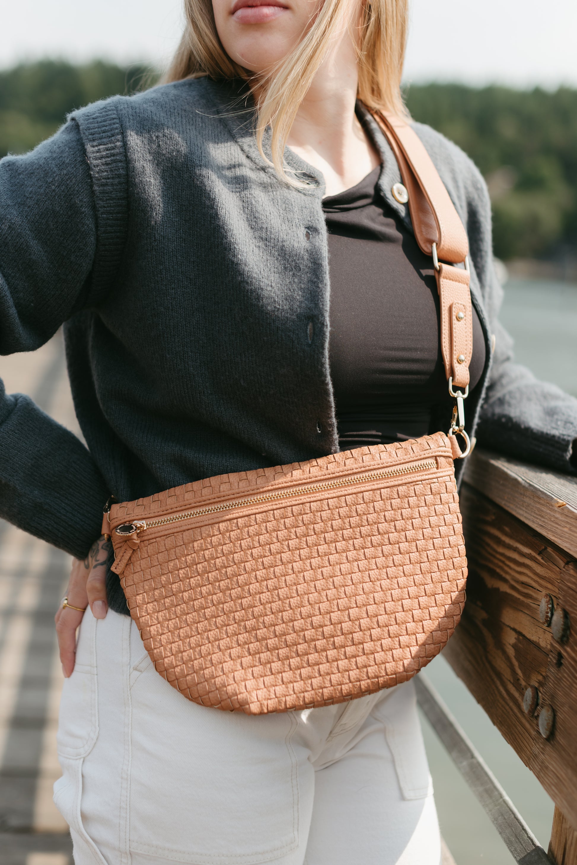Lumi Woven Crossbody Bag