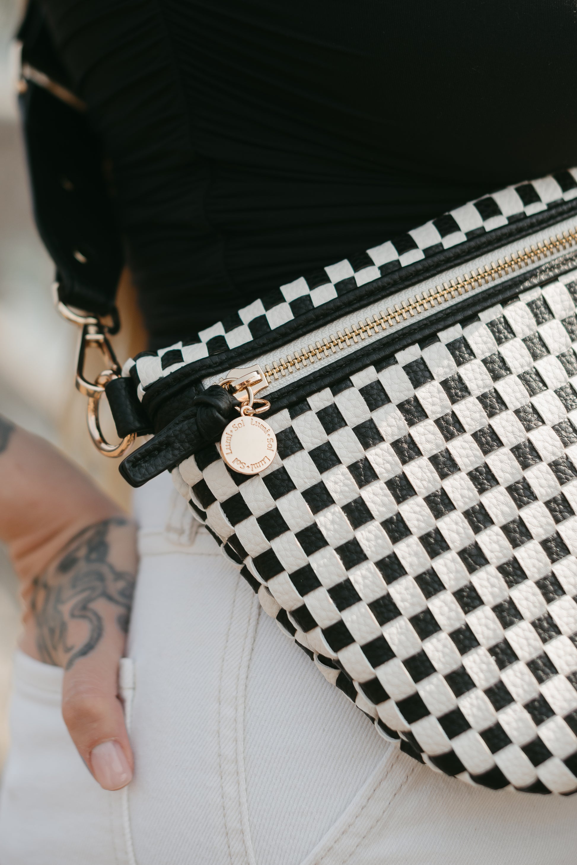 Lumi Woven Crossbody Bag